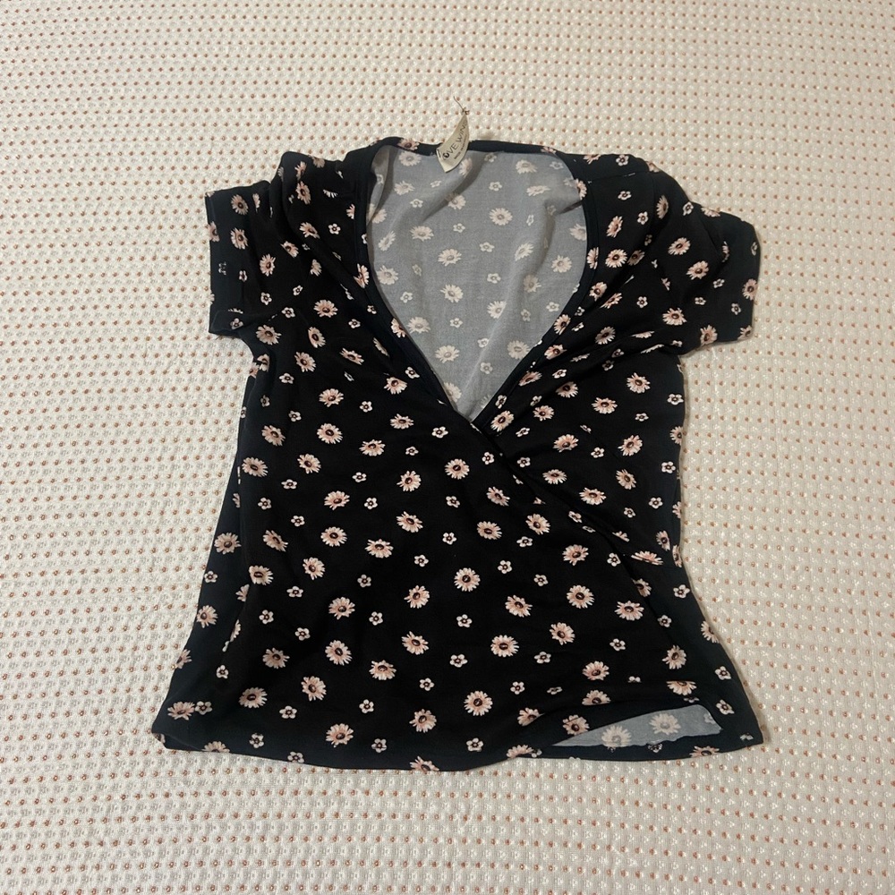 Black floral top